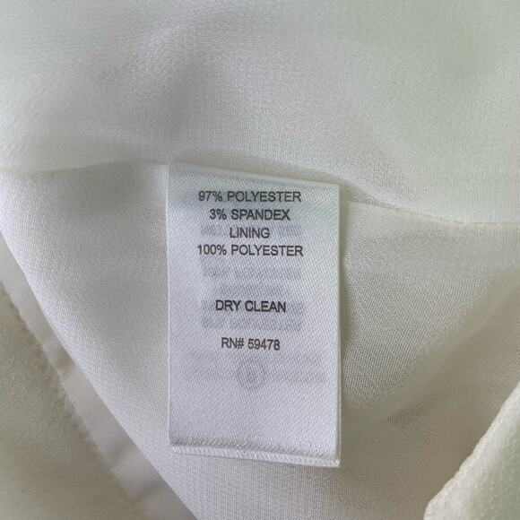 Saint Tropez West Chiffon Wrap Pencil Casual Skirt Lined Size 6 Cream Whte - Picture 14 of 14